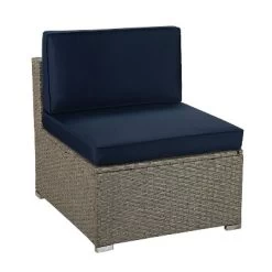 4pc Outdoor Wicker Conversation Set With Cushions - Navy/Beige - GODEER 10 4pc Outdoor Wicker Conversation Set With Cushions - Navy/Beige - GODEER -Outdoor Garden GUEST e5adb67b d8cd 480e 8b5f 2a2478241ab0