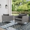 Richland 2pk Outdoor Wicker Armchairs - Charcoal - Crosley