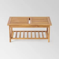 Caydon 8pc Acacia Wood Chat Set - Brown Patina/Cream - Christopher Knight Home -Outdoor Garden GUEST e63d6fa4 57e0 4ffd b4fb 73a7859d95c3