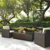 Palm Harbor 3pc Outdoor Wicker Seating Set - Sand - Crosley