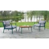 3pc Peakey Aluminum Patio Conversation Set Gray/Green/Oak - MiBasics