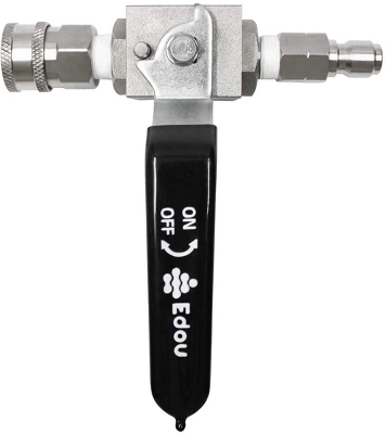Edou Direct 3/8" Male Plug X 3/8" Ball Valve For High Pressure Washer Hose Kit, Male Quick Connect, 4,500 PSI Max 1 Edou Direct 3/8" Male Plug X 3/8" Ball Valve For High Pressure Washer Hose Kit, Male Quick Connect, 4,500 PSI Max