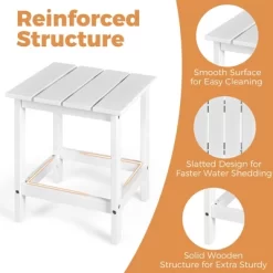 Costway 2PCS Patio Adirondack Chair Side Table Set Solid Wood Garden Deck White 14 Costway 2PCS Patio Adirondack Chair Side Table Set Solid Wood Garden Deck White -Outdoor Garden GUEST e8415e0c 20df 499c a062 a1760c8f82bf