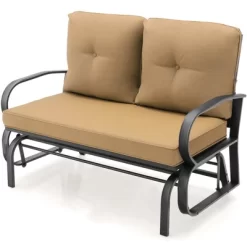Tangkula 2-Person Outdoor Patio Glider Bench Swing Seat Bench W/ Seat & Back Cushions 19 Tangkula 2-Person Outdoor Patio Glider Bench Swing Seat Bench W/ Seat & Back Cushions -Outdoor Garden GUEST e862b299 0f77 4bc0 8e9b 02637025ad69