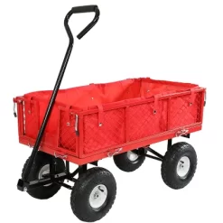 Sunnydaze Decor Sunnydaze Outdoor Lawn And Garden Heavy-Duty Steel Utility Cart With Removable Sides And Weather-Resistant Polyester Liner -Outdoor Garden GUEST e896d862 1935 40c3 a6fb 0ec56c619a97