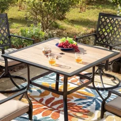 5pc Outdoor Swivel Chairs & Square Table - Captiva Designs -Outdoor Garden GUEST e8e807f7 d691 4cc9 8667 3c55a3192632