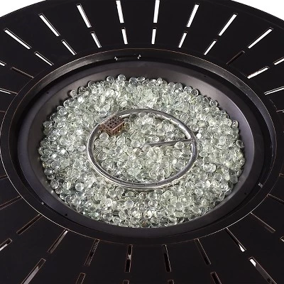 5pc Outdoor Set With 44" Round Aluminum Fire Table Set With 4 Swivel Rocking Chairs & Wind Blocker Lid - Oakland Living 5 5pc Outdoor Set With 44" Round Aluminum Fire Table Set With 4 Swivel Rocking Chairs & Wind Blocker Lid - Oakland Living - Image 5