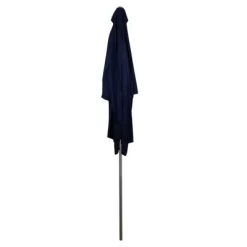 Northlight 10' X 6.5' Outdoor Patio Market Umbrella With Hand Crank - Blue -Outdoor Garden GUEST ea7e806d 5543 471f 9f29 e5add977694e