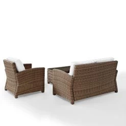 Bradenton 3pc Outdoor Conversation Set With Loveseat & Armchair With Coffee Table - Crosley -Outdoor Garden GUEST eb5bf5b3 0fd3 4fc4 969e c1b16de4875f