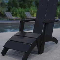 Merrick Lane Adirondack Modern Slatted Back Patio Chair With Accompanying Foot Ottoman 20 Merrick Lane Adirondack Modern Slatted Back Patio Chair With Accompanying Foot Ottoman -Outdoor Garden GUEST ecf1bb54 9a5a 4633 91ac e6457900c423