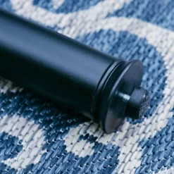 7pc Outdoor Dining Set With Steel Swivel Chairs & Large Rectangle Metal Table With Umbrella Hole - Black - Captiva Designs -Outdoor Garden GUEST ed98a506 e912 4793 a094 754403a0b33e