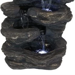 Sunnydaze Decor Sunnydaze 24"H Electric Polystone Rock Falls Waterfall Outdoor Water Fountain With LED Lights -Outdoor Garden GUEST ee89e4f1 796f 4852 af2e 75bea4dcf1b1