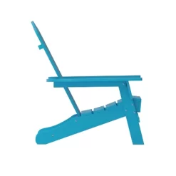 Emma And Oliver Set Of 4 Adirondack Chairs With Cup Holders, Weather Resistant HDPE Adirondack Chairs -Outdoor Garden GUEST eea97410 1d63 44db a825 489bca9ca598