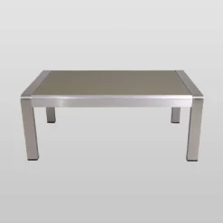 Aviara 4pc Aluminum Chat Set - Silver/Khaki - Christopher Knight Home -Outdoor Garden GUEST eeabcae8 da59 44a7 8d32 0c505a6c45d4