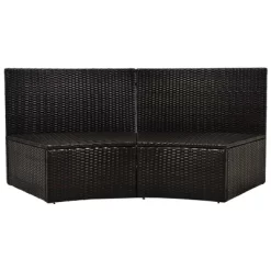 4pc Wicker Half-Moon Patio Set With Cushions - Brown/Beige - GODEER -Outdoor Garden GUEST ef89bd49 03af 456a af1a 4f75e7d7cde3