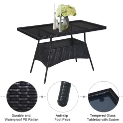 Costway 10PCS Patio Rattan Dining Set Cushioned Chair Table With Glass Top Garden Furniture 10 Costway 10PCS Patio Rattan Dining Set Cushioned Chair Table With Glass Top Garden Furniture -Outdoor Garden GUEST f012f524 2580 4b39 991a 38b5dc9cae84
