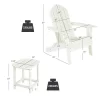 Costway 3PCS Patio Adirondack Chair & Side Table Set Weather Resistant W/ Cup Holder