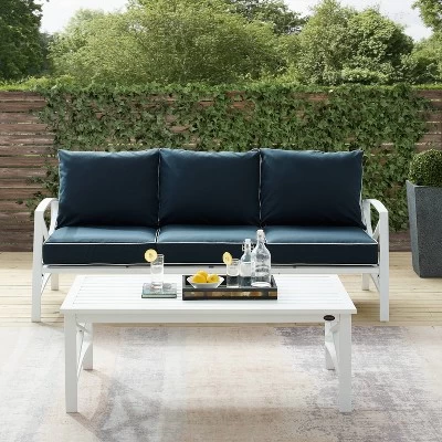 Kaplan 2pc Outdoor Sofa Set - Navy - Crosley 6 Kaplan 2pc Outdoor Sofa Set - Navy - Crosley - Image 6