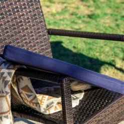 7pc Patio Dining Set With Rectangle Table With 2.6" Umbrella Hole & Rattan Wicker Arm Chairs - Black - Captiva Designs -Outdoor Garden GUEST f15f4ccc ee6e 4442 ac12 4900e641c42d