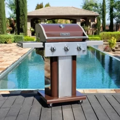 Permasteel 3-Burner Gas Grill With Foldable Side Tables -Outdoor Garden GUEST f1c21029 974c 40ca 95c4 14ffbd6e8a7f