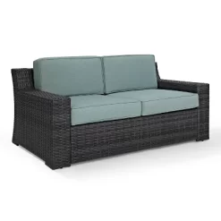 Beaufort Outdoor Wicker Loveseat - Mist - Crosley -Outdoor Garden GUEST f23d4f7e 209c 4bb4 86a3 0b2891eb14e1