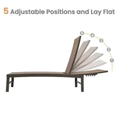 3pc Outdoor Five Position Adjustable Aluminum Curved Lounge Set Brown - Crestlive Products -Outdoor Garden GUEST f247c9b8 ba25 455e b51b 4a90e046b9bf