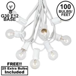 Novelty Lights 100 Feet G30 Globe Outdoor Patio String Lights, White Wire -Outdoor Garden GUEST f25ec01d ca2d 4202 95f3 a4fc259bc6b6