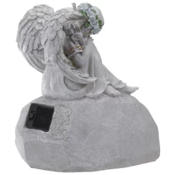 Northlight 9.25" Gray Solar Powered "Welcome To Our Garden" Angel Outdoor Garden Statue -Outdoor Garden GUEST f260e78b 3d6f 4648 ba5e 21e03a9ed2b8