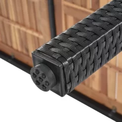 7pc Outdoor Wicker Dining Set With Acacia Wood Tabletop & Cushions - Beige - GODEER -Outdoor Garden GUEST f28b8d51 3f58 402a b9da 685915799be5