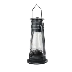Northlight 12" Silver Brushed Black Traditional Lantern With Micro Lights