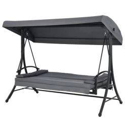 Costway Patio 3-Seat Porch Canopy Swing Converting Grey Cushion Pillow Adjust 17 Costway Patio 3-Seat Porch Canopy Swing Converting Grey Cushion Pillow Adjust -Outdoor Garden GUEST f39da1b5 b672 48ee bd6c b1d89b87a456