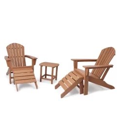5pk Plastic Resin Adirondack Chair With Side Table & Ottoman - EDYO LIVING 27 5pk Plastic Resin Adirondack Chair With Side Table & Ottoman - EDYO LIVING -Outdoor Garden GUEST f3fac928 d512 4318 9330 b312e48b1e81