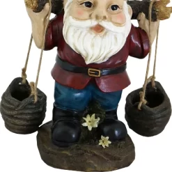Sunnydaze Decor Sunnydaze Peter With A Pair Of Pails Gnome Indoor/Outdoor Lightweight Resin Lawn And Garden Statue - 14" H -Outdoor Garden GUEST f48aff9c 3d6b 4168 9f97 b2326f6911cb
