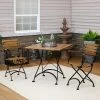 Sunnydaze Decor Sunnydaze Indoor/Outdoor Essential Chestnut Wood Folding Bistro Chair And Table - Dark Brown - 3pc