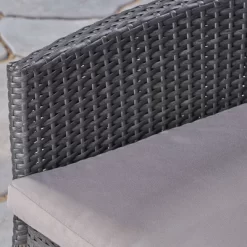 Jillian 3pc Acacia Wood & Wicker Bistro Set - Gray/Gray/Silver - Christopher Knight Home -Outdoor Garden GUEST f5960cd9 71a3 427b bd22 05f04a790f87