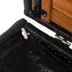 Outsunny Outdoor Storage Bench Wicker Deck Boxes With Wooden Seat, Gas Spring, Rattan Container Bin With Lip, Ideal For Storing Tools, Accessories And Toys -Outdoor Garden GUEST f601288f ca9e 4aff a51c e044b59f2fd7