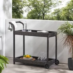 Savona Wicker Outdoor Serving Cart - Brown - Christopher Knight Home 13 Savona Wicker Outdoor Serving Cart - Brown - Christopher Knight Home -Outdoor Garden GUEST f604d357 716c 431e a7cf 70c46b895069