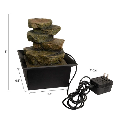 Nature Spring LED Tabletop Rock Water Fountain 1 Nature Spring LED Tabletop Rock Water Fountain