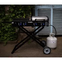 Razor Griddle Portable 4-Burner 40,000 BTU Gas Grill & Griddle Combo With 16" X 16" Cooking Surface Area, Foldable Cart & Steel Lid, Black -Outdoor Garden GUEST f6b3fc5e 2b15 4693 b71c f4b8473f0b9c