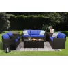 6pc Wicker Outdoor Conversation Set Royal Blue/Dark Brown - EDYO LIVING