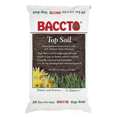 Michigan Peat 1550P Baccto Top Soil For Lawns, Gardens, And Raised Planting Beds With Reed Sedge, Peat, And Sand For Improved Drainage, 50 Pounds 1 Michigan Peat 1550P Baccto Top Soil For Lawns, Gardens, And Raised Planting Beds With Reed Sedge, Peat, And Sand For Improved Drainage, 50 Pounds