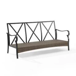 Dahlia Outdoor Steel Sofa Taupe/Matte Black - Crosley 16 Dahlia Outdoor Steel Sofa Taupe/Matte Black - Crosley -Outdoor Garden GUEST f895d8bc 00b7 4c56 b8f7 4f667d0f2ad8