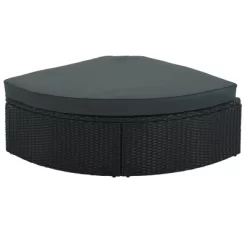 7pc Wicker Patio Seating Set With Cushions & Striped Pillows - Gray - GODEER -Outdoor Garden GUEST f8f57f28 9c24 4c7b 8855 202cf413f0cf