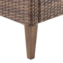 Capella 2pk Outdoor Wicker Ottomans - Cream/Brown - Crosley -Outdoor Garden GUEST f9015f15 217c 44e0 aca5 44bde0fba2d9