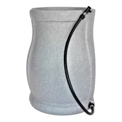 FCMP Outdoor Catalina 45 Gallon Rain Barrel, Water Rain Catcher Barrel With Flat Back For Watering Outdoor Plants, Gardens, Landscapes, Light Granite -Outdoor Garden GUEST f95c8553 ca44 458c 8063 6f0d2de597f0