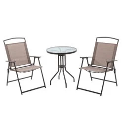 3pc Outdoor Dining Furniture Patio Bistro Set With 2 Folding Chairs & Round Table -Crestlive Products -Outdoor Garden GUEST f96f364d df19 413f 9f34 f56c7d00bc69