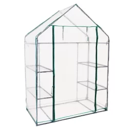 Sunnydaze Decor Sunnydaze Outdoor Portable Tiered Growing Rack Deluxe Walk-In Greenhouse With Roll-Up Door - 4 Shelves - Clear - 54" X 28" X 77" -Outdoor Garden GUEST f97a97ed b8ec 4293 b6e7 9f794031efec