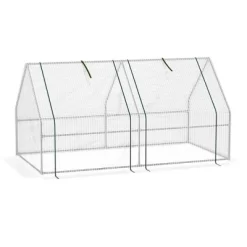 Outsunny Portable Mini Greenhouse With Large Zipper Doors, Outdoor Garden With Water/UV PE Cover, 6' X 3' X 3', White 7 Outsunny Portable Mini Greenhouse With Large Zipper Doors, Outdoor Garden With Water/UV PE Cover, 6' X 3' X 3', White -Outdoor Garden GUEST f9c17ec5 9894 47b6 bd4b 2e92eaac46f1
