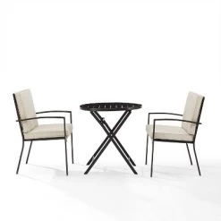 3pc Kaplan Outdoor Steel Chat Set Oatmeal/Bronze - Crosley 13 3pc Kaplan Outdoor Steel Chat Set Oatmeal/Bronze - Crosley -Outdoor Garden GUEST f9ef62b0 d02b 4104 8e1e 827e31e436f6