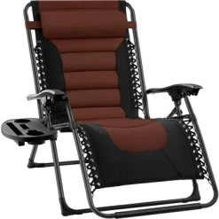 Best Choice Products Oversized Padded Zero Gravity Chair, Folding Outdoor Patio Recliner W/ Headrest, Side Tray -Outdoor Garden GUEST fa337ca3 0d28 47b9 8a14 20d1d78f3ffa